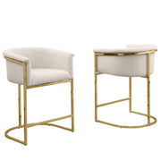 SC010-7, CH010-7, & BS010-7: Modern Boucle Fabric Chairs with U-Shaped Chrome Legs (Set of 2)