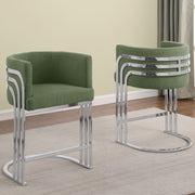SC020-7, CH020-7, & BS020-7: Modern Teddy Fabric Chairs with Chrome Base
