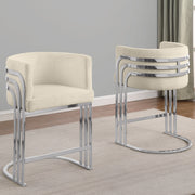 SC020-7, CH020-7, & BS020-7: Modern Teddy Fabric Chairs with Chrome Base