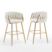 SC265-7, CH265-7, & BS265-7: Braided Barrel Chairs in Boucle Fabric