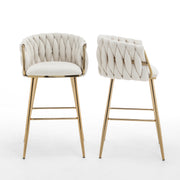 SC265-7, CH265-7, & BS265-7: Braided Barrel Chairs in Boucle Fabric