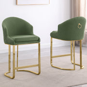 SC370-7, CH370-7, & BS370-7: Modern Teddy Upholstered Chairs with Chrome Finish Legs & Decorative Back Ring Handle (Set of 2)