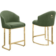 SC370-7, CH370-7, & BS370-7: Modern Teddy Upholstered Chairs with Chrome Finish Legs & Decorative Back Ring Handle (Set of 2)