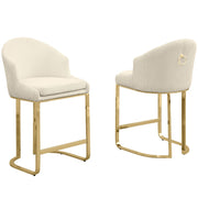 SC370-7, CH370-7, & BS370-7: Modern Teddy Upholstered Chairs with Chrome Finish Legs & Decorative Back Ring Handle (Set of 2)
