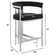 SC380-7. CH380-7, & BS380-7: Modern Boucle Upholstered Chairs with Matte Brushed Chrome Finish Legs (Set of 2)