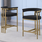 SC380-7. CH380-7, & BS380-7: Modern Boucle Upholstered Chairs with Matte Brushed Chrome Finish Legs (Set of 2)