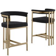 SC380-7. CH380-7, & BS380-7: Modern Boucle Upholstered Chairs with Matte Brushed Chrome Finish Legs (Set of 2)