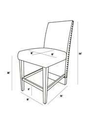Luxury High Back Boucle Bar Stool with Nailhead Trim & Chrome Base