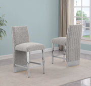 SC560-7, CH560-7, & BS560-7: Modern Upholstered Side Chair Set of 2 - Boucle Fabric - Chrome Legs