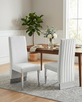 Sc164 Majestic High Back Velvet Accent Dining Chair with Nailhead Trim & Architectural Chrome Legs