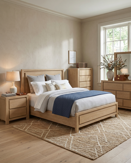 B730 Scandinavian Light Oak Bedroom Collection