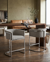 BS010-13 Boucle Fabric Side Chair with Metal Frame
