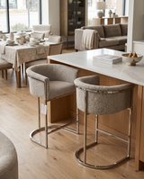 BS010-13 Boucle Fabric Side Chair with Metal Frame