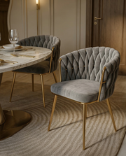 CH265 Modern Teddy Fabric Counter Height Bar Stool with Radiant Gold Chrome Legs | 23