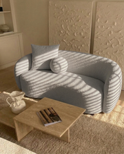 S90+91SL Modern Curved Boucle Sofa and Loveseat Set, 