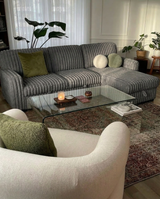 S20 Velvet Corduroy Reversible Sleeper Sectional Sofa with Pull-Out Bed, Storage Chaise and Cup Holders, L-Shaped Couch