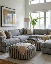 Oversized Modular Sectional Sofa, Deep Seat Cloud Couch in [Corduroy / Boucle] with Natural Wood Legs