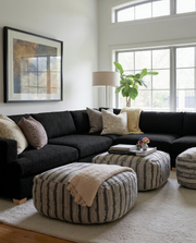 Oversized Modular Sectional Sofa, Deep Seat Cloud Couch in [Corduroy / Boucle] with Natural Wood Legs