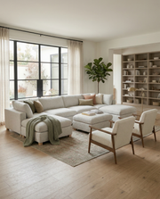 Oversized Modular Sectional Sofa, Deep Seat Cloud Couch in [Corduroy / Boucle] with Natural Wood Legs