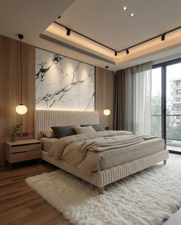 Corduroy Panel Bed Frame (B10-2)