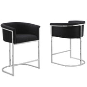 SC010-7, CH010-7, & BS010-7: Modern Boucle Fabric Chairs with U-Shaped Chrome Legs (Set of 2)