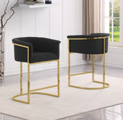 CH014 Modern Boucle Counter Height Bar Stool with Wrap-Around Gold Frame & Sled Base