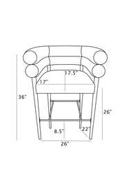 CH04 Avant-Garde Teddy Fabric Counter Height Bar Stool with Double Tubular Back & Gold Chrome Legs
