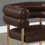 CH04L Avant-Garde Leathaire Counter Height Bar Stool with Double Tubular Back & Gold Chrome Legs