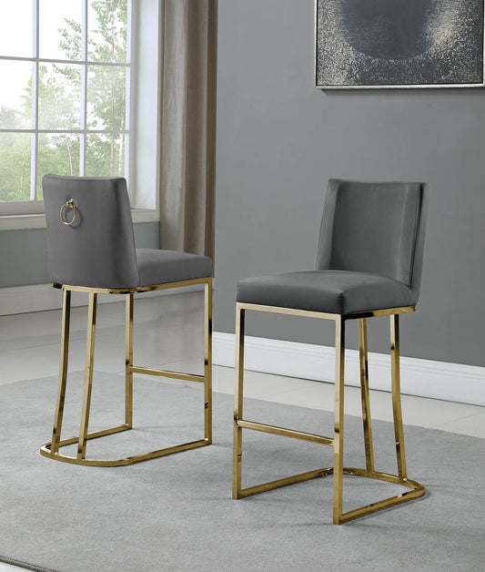 CH100-7 & CH500-7 : Modern 26" Counter Height Chairs with Chrome Finished Back Ring Handle (Set of 2)
