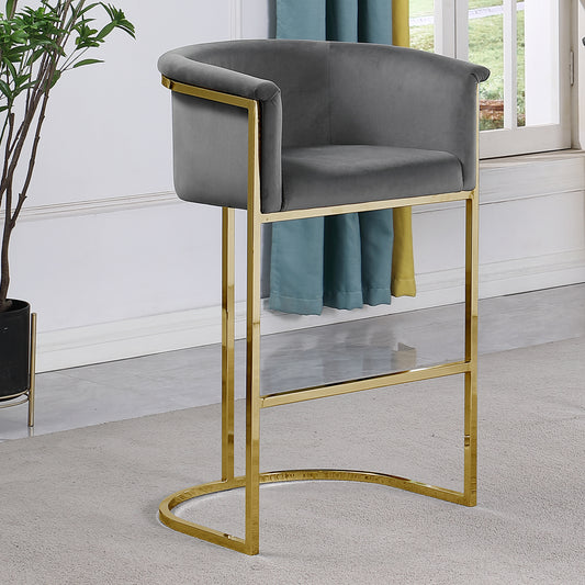 CH210-CH220: Modern Velvet 24" Counter Height Chair with Chrome Legs (Set of 1)