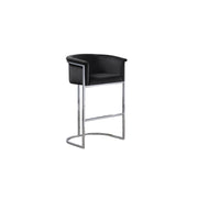 CH210  Modern Velvet Counter Height Bar Stools with Wrap-Around Arms & Sculptural [Gold / Chrome] Legs