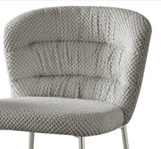 Ch252 Modern Teddy Fabric Counter Height Bar Stool with Horizontal Tufted Back & [Gold / Chrome] Legs