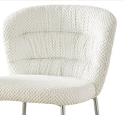 Ch252 Modern Teddy Fabric Counter Height Bar Stool with Horizontal Tufted Back & [Gold / Chrome] Legs