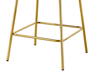 Ch252 Modern Teddy Fabric Counter Height Bar Stool with Horizontal Tufted Back & [Gold / Chrome] Legs