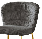 Ch252 Modern Teddy Fabric Counter Height Bar Stool with Horizontal Tufted Back & [Gold / Chrome] Legs
