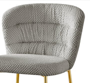 Ch252 Modern Teddy Fabric Counter Height Bar Stool with Horizontal Tufted Back & [Gold / Chrome] Legs