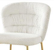 Ch252 Modern Teddy Fabric Counter Height Bar Stool with Horizontal Tufted Back & [Gold / Chrome] Legs