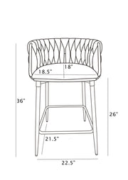 CH265 Modern Teddy Fabric Counter Height Bar Stool with Radiant Gold Chrome Legs | 23