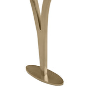 CH304L Architectural Leathaire Counter Height Bar Stool with Sweeping Matte Brushed Gold Armrests