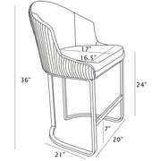SC370-7, CH370-7, & BS370-7: Modern Teddy Upholstered Chairs with Chrome Finish Legs & Decorative Back Ring Handle (Set of 2)
