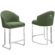 SC370-7, CH370-7, & BS370-7: Modern Teddy Upholstered Chairs with Chrome Finish Legs & Decorative Back Ring Handle (Set of 2)