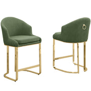 SC370-7, CH370-7, & BS370-7: Modern Teddy Upholstered Chairs with Chrome Finish Legs & Decorative Back Ring Handle (Set of 2)