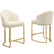 SC370-7, CH370-7, & BS370-7: Modern Teddy Upholstered Chairs with Chrome Finish Legs & Decorative Back Ring Handle (Set of 2)