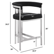 SC380-7. CH380-7, & BS380-7: Modern Boucle Upholstered Chairs with Matte Brushed Chrome Finish Legs (Set of 2)