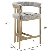 SC380-7. CH380-7, & BS380-7: Modern Boucle Upholstered Chairs with Matte Brushed Chrome Finish Legs (Set of 2)
