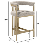 SC380-7. CH380-7, & BS380-7: Modern Boucle Upholstered Chairs with Matte Brushed Chrome Finish Legs (Set of 2)