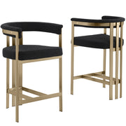 SC380-7. CH380-7, & BS380-7: Modern Boucle Upholstered Chairs with Matte Brushed Chrome Finish Legs (Set of 2)