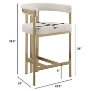 SC380-7. CH380-7, & BS380-7: Modern Boucle Upholstered Chairs with Matte Brushed Chrome Finish Legs (Set of 2)
