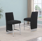 SC560-7, CH560-7, & BS560-7: Modern Upholstered Side Chair Set of 2 - Boucle Fabric - Chrome Legs