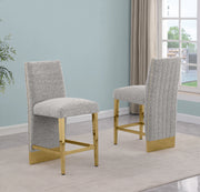 SC560-7, CH560-7, & BS560-7: Modern Upholstered Side Chair Set of 2 - Boucle Fabric - Chrome Legs